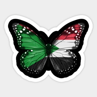 Sudanese Flag  Butterfly - Gift for Sudanese From Sudan Sticker